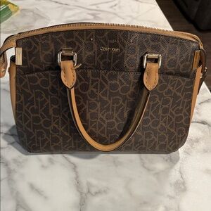 Calvin Klein Signature Brown Tan Satchel